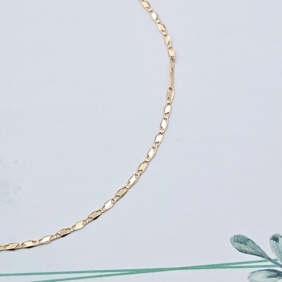 Shiny Rose Gold Twisted Chain Necklace, 18 Inch, Gold Plated Brass, XPNL0103 - Picture 11 of 12